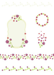 Set of  Labels, frames, border decors, vignettes, on white background