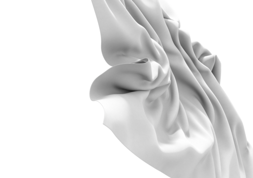 Abstract image of flowing white liquid, creating smooth waves and ripples