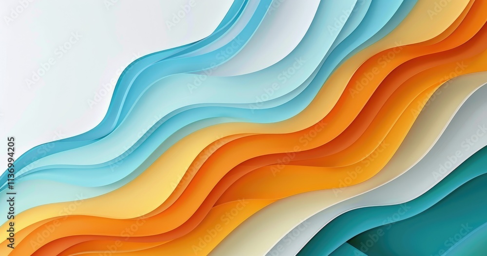 Poster abstract wavy design with soft colors creating a modern, fluid aesthetic.