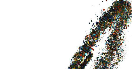 Abstract background with colorful confetti and ribbons on white background, perfect for celebration, party, and festive design.