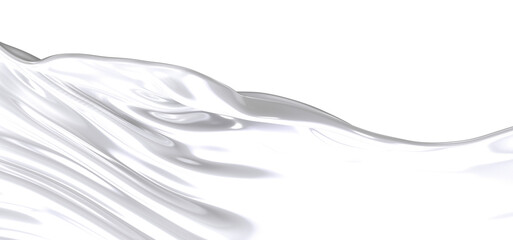 Abstract image of flowing white liquid, creating smooth waves and ripples