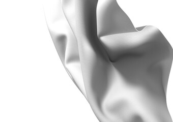 Abstract background image featuring a white fabric draped with soft folds and wrinkles.