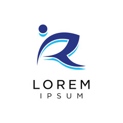 Creative letter r,  design template vector