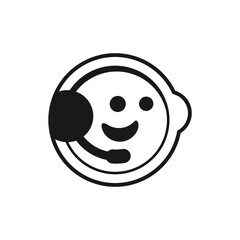 logo design in the form of a baby wearing headphones  vector