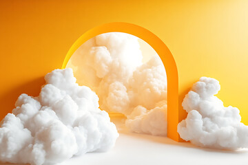 An Abstract 3D Composition with a Bold Yellow Base.