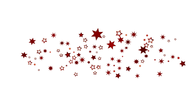 Red Star Confetti Scatter on White