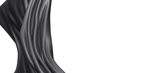 Black Silk Drape, Abstract Background