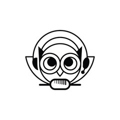  Owl  Podcas Symbol Vector Design Template
