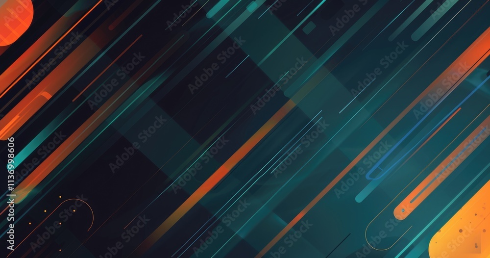 Poster abstract digital background with dynamic lines and vibrant colors.