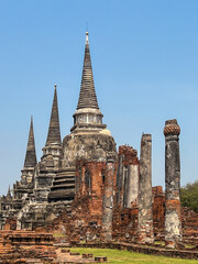 Fototapeta premium Wat Phra Si Sanphet Temple, Ayutthaya, Thailand - UNESCO World Heritage Site