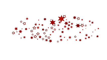 Red Stars Scattered on White Background
