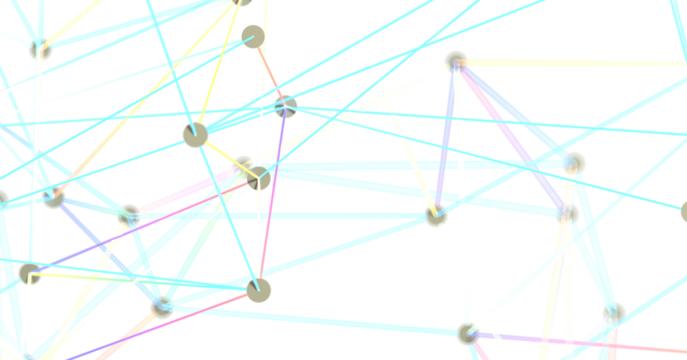 Abstract Colorful Network of Lines and Nodes