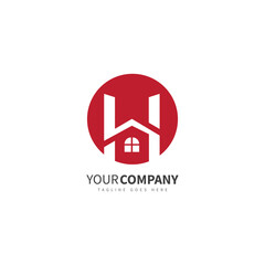 home logo design with concept letter h