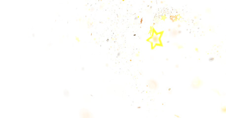 Abstract Painting with Yellow, White, and Brown Splashes on a Black Background