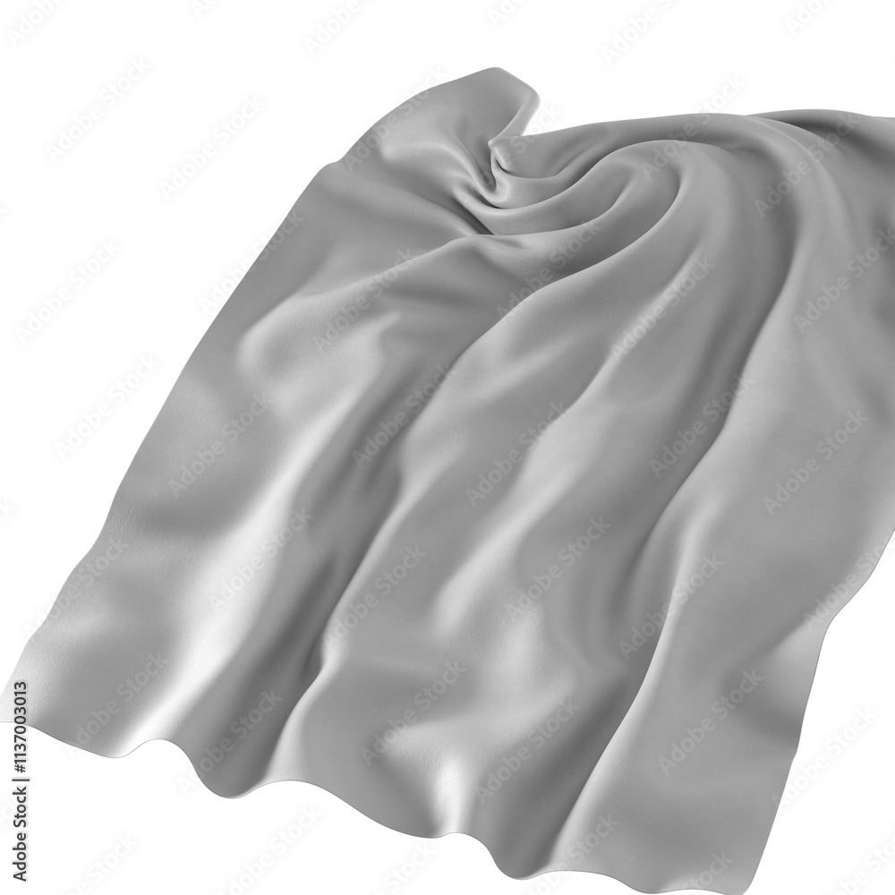 Poster a close-up abstract image of white fabric with a soft, smooth texture. the fabric is draped and fold