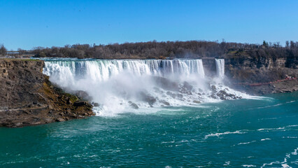 Beautiful view of American Falls and Bridal Veil Falls is waterfalls that makeup Niagara Falls.