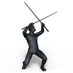 Obraz premium サイバー剣士 3DCGレンダリング