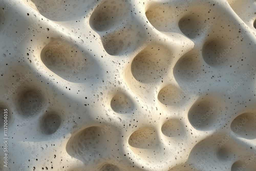 Poster abstract textured surface with unique holes and patterns in warm beige tones for artistic background