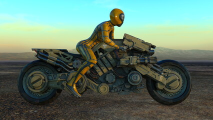 Fototapeta premium スーパーウーマンライダー 3DCGレンダリング
