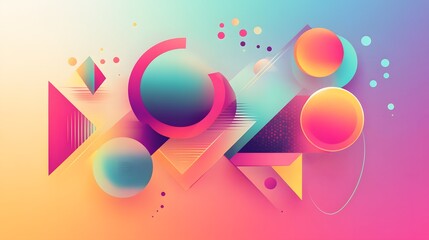 Fototapeta premium Abstract Geometric Shapes Colorful Gradient Design