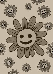 Cute greeting card birthday illustration