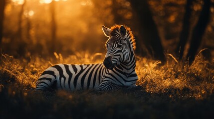 Zebra at Sunset