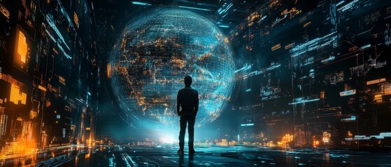 Digital education network in 2025 global knowledge-sharing platforms immersive VR learning AI-driven solutions empowering innovation and progress dynamic futuristic visuals