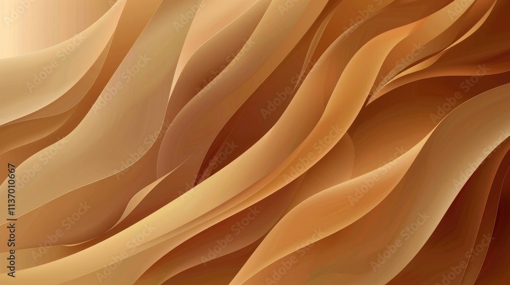 Poster abstract wavy design in warm tones, creating a soothing visual effect.