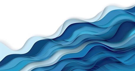 Abstract blue wave design with layered textures and gradients.