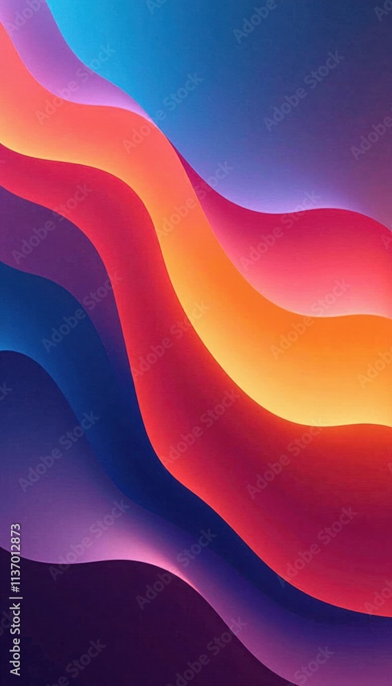 Poster abstract wave design with bold, vibrant gradients creating a sense of movement