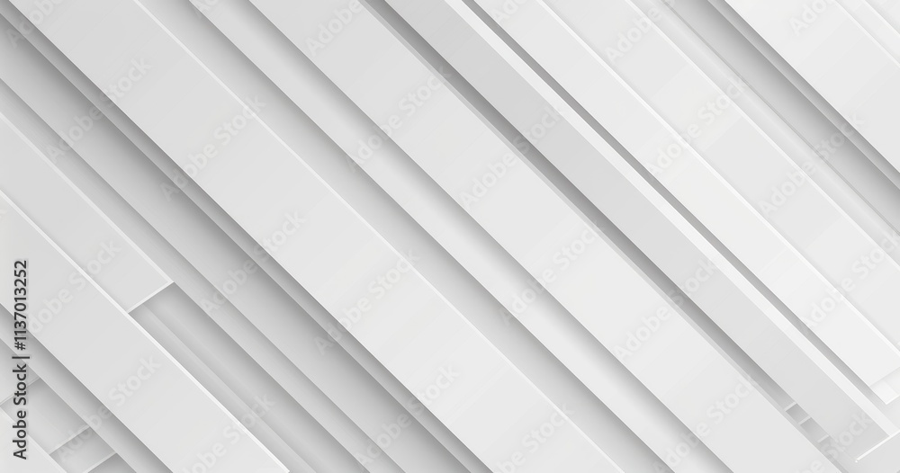 Poster abstract composition of white geometric shapes creating a modern, minimalistic design.