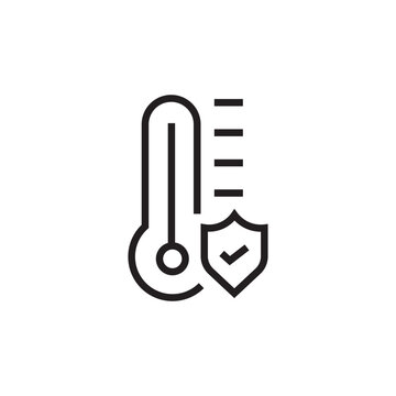 thermometer shield icon editable outline vector eps