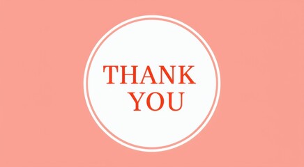 Thank you card with a red and white oval frame