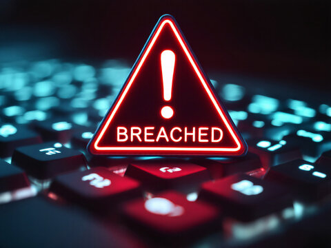
Breached, security, alert, warning, danger, cybersecurity, hacked, data, threat, risk, compromised, attack, unauthorized, access, protection, vulnerable, caution, safety, digital, technology, compute