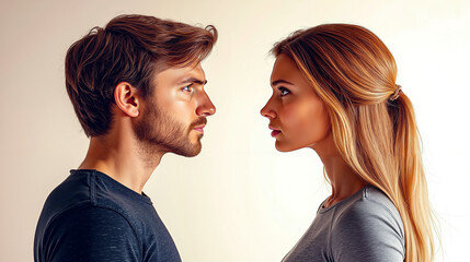 A man and a woman looking at each other
