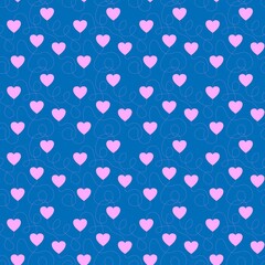 Valentine hearts seamless 14 February love pattern for wrapping paper