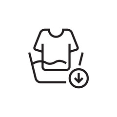 water tub with shirt icon outline eps stroke editable