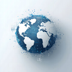 Fototapeta premium Digital Globe with Pixel Effect for Technology and Global Network Concepts