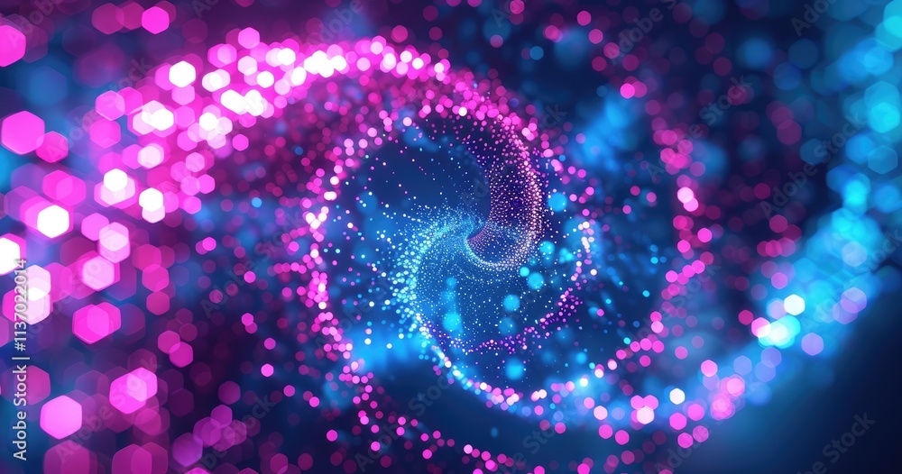 Poster a swirling vortex of colorful lights creating a dynamic, abstract pattern.