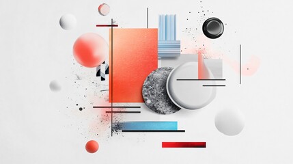 Abstract Composition with Geometric Shapes and Spheres