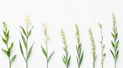 Elegant Floral Arrangement on White: A Serene Botanical Display
