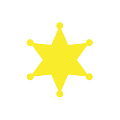 Police star badge flaticon vector design illustration, sheriff badge illustration. 