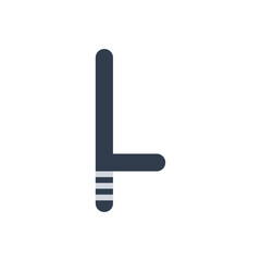 Police bat flat icon vector design illustration, isolated on white background. 