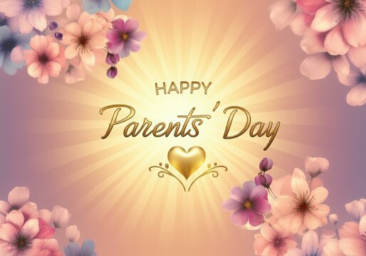 Fototapeta Greeting cards, posters and text inscriptions for Happy Parents' Day