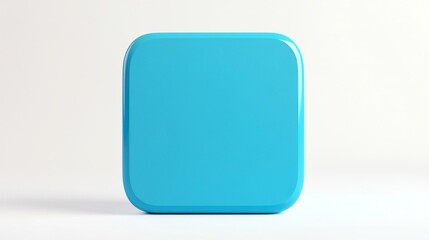Blank Mobile application icon button - blue square with round corners.