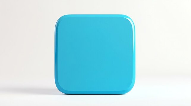 Blank Mobile application icon button - blue square with round corners.
