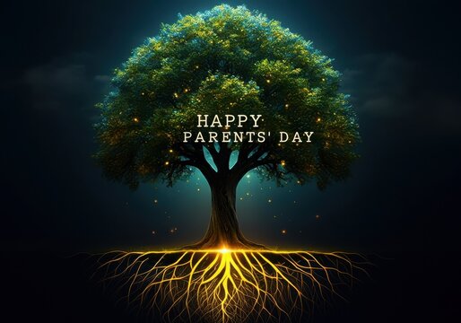 Fototapeta Greeting cards, posters and text inscriptions for Happy Parents' Day
