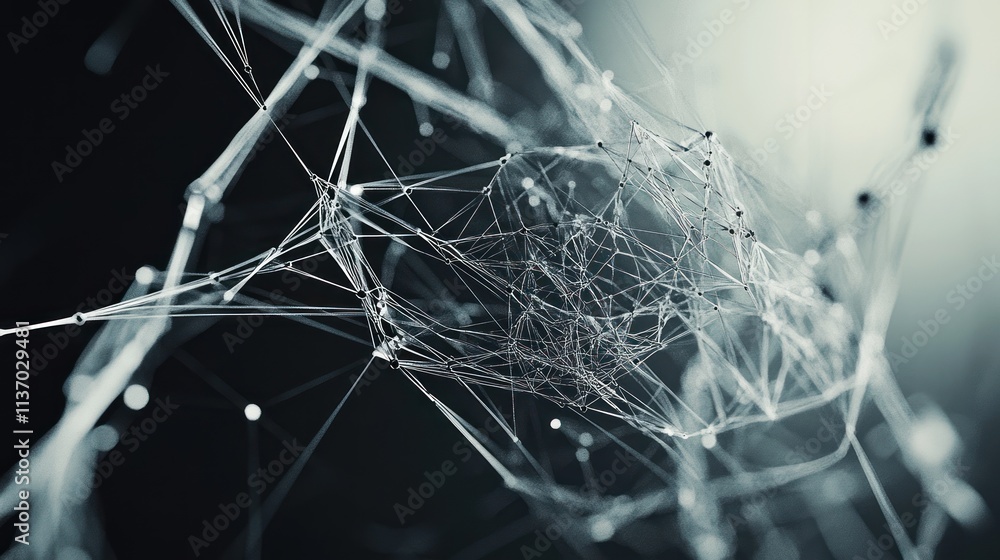 Poster intricate network: a digital spiderweb abstract