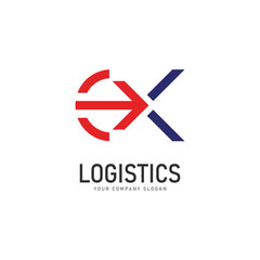 transport logistic logo of express arrow moving forward for courier delivery or post mail shipping service. vector isolated icon template for transportation and postal logistics company design