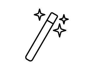 magic wand icon, simple flat style, vector illustration symbol sign logo template pictogram, for ui or ux isolated on white for mobile app, editable